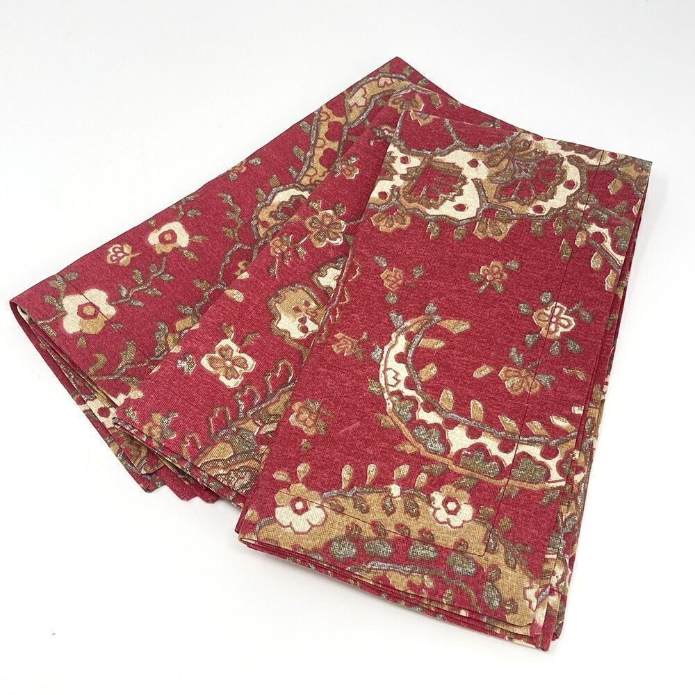Pottery Barn Chalet Paisley Red Napkins NWOT Set Of 3